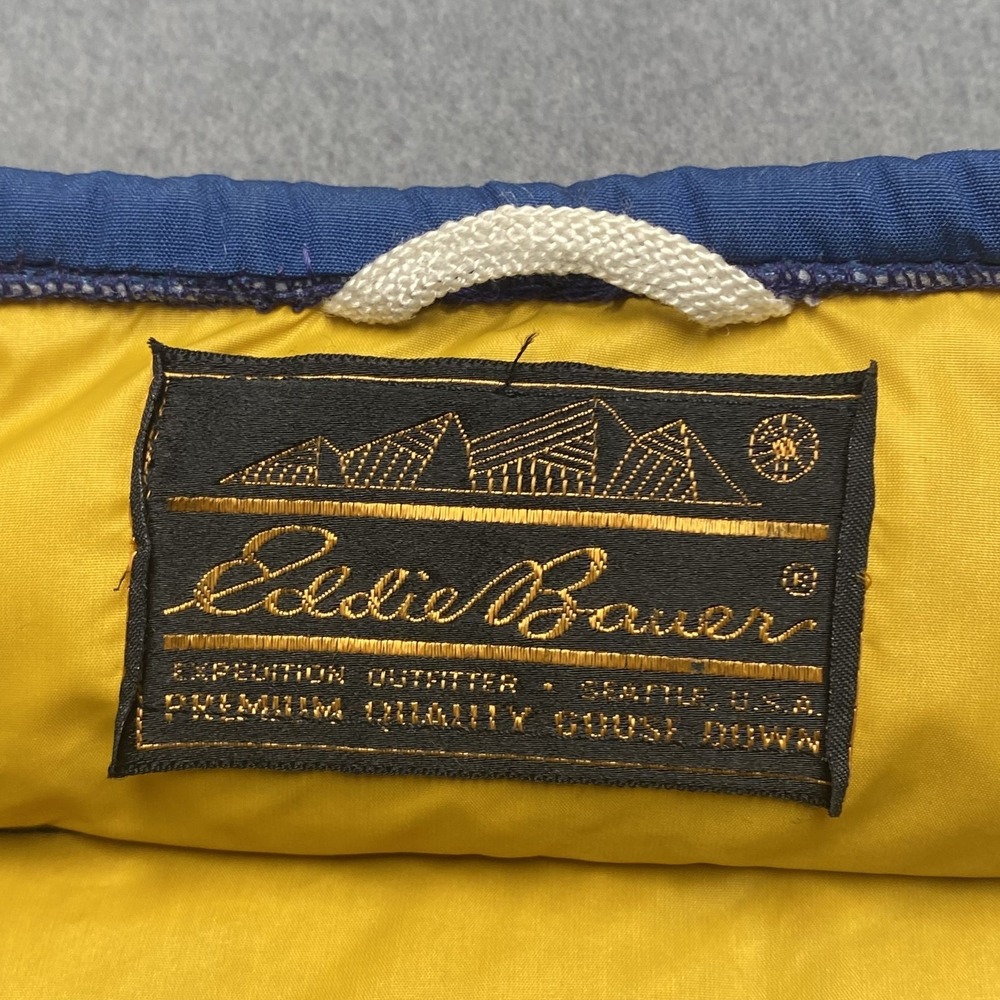 Vintage Eddie Bauer Vest Mens XL Blue Goose Down Puffer Snap Front‎ USA 70s - Picture 3 of 7